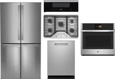 5 Piece Package Includes Refrigerator, Cooktop, Wall Oven, Microwave And Dishwasher